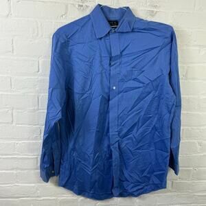 Jos. A. Bank Men's Casual Button Down Shirt Long Sleeve Collared Neck Blue SZ L